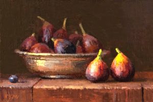 Bowl of figs, painting by Abbey Ryan