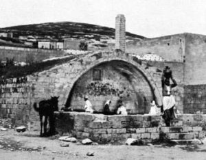 Late 19th century photograph of the Fountain of the Virgin at Nazareth