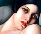 Detail of a painting by Tamara de Lempicka