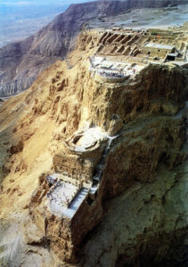View of the three levels of King Herod's palace at Masada