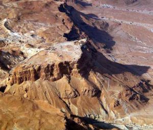 Aerial view of Masada, with the 'Snake Path'