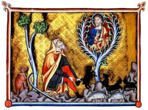 'Moses sees God in the Burning Bush', illuminated manuscript