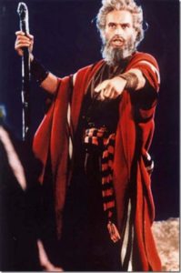 Moses in the film 'The Ten Commandments'