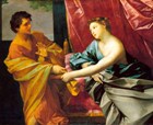 Potiphar's wife tries to seduce Joseph