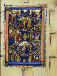 Unknown French Master,richly colored manuscript page from the Wenceslaus Psalter