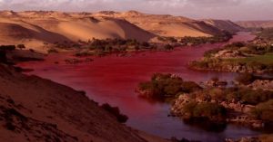 The waters of the Nile seemed to turn into blood