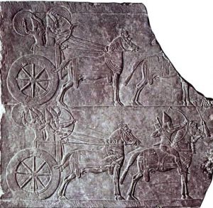 A characteristic chariot from the time of Ashurbanipal,