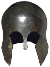 An ancient Greek helmet